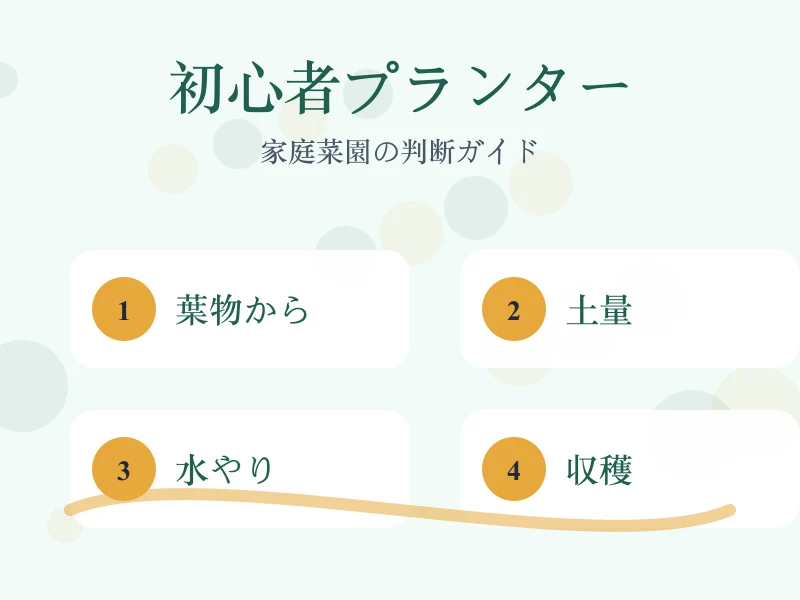 初心者向けプランター野菜の候補と時期を比較した画像
