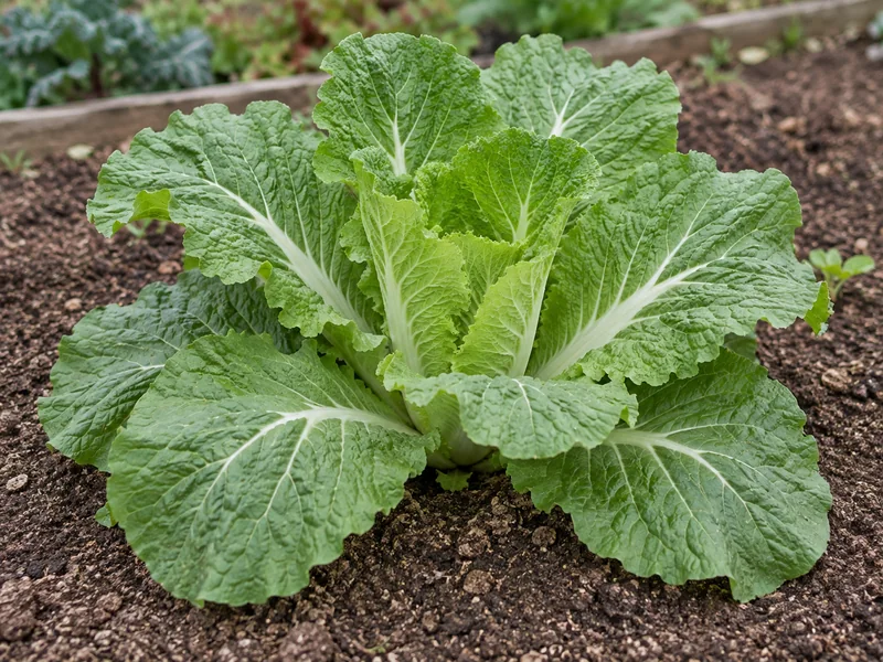 土の上で外葉を広げた白菜。中心が開いた形だけでは生育不良と断定できない