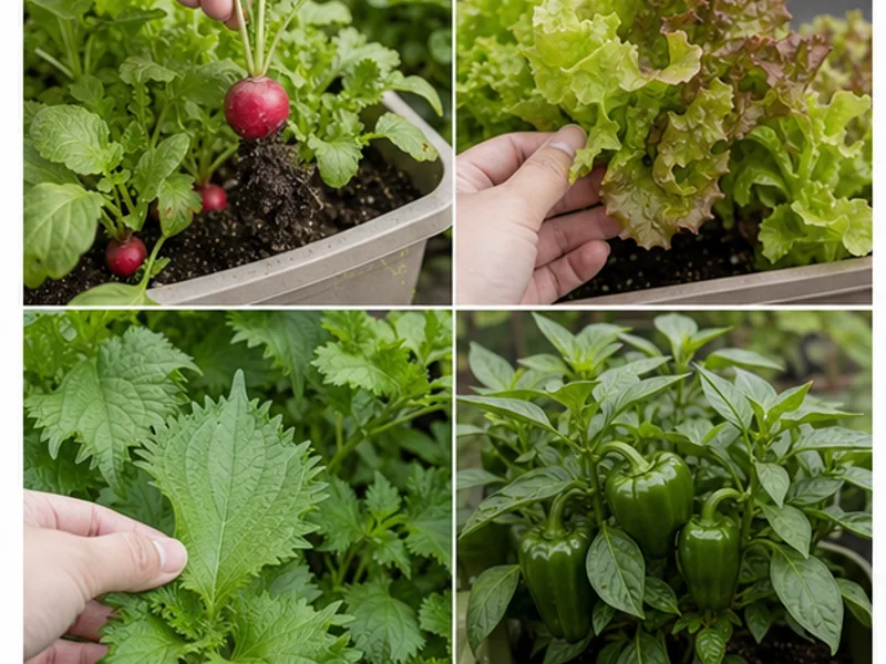 狭いベランダ向け野菜の候補と時期を比較した画像