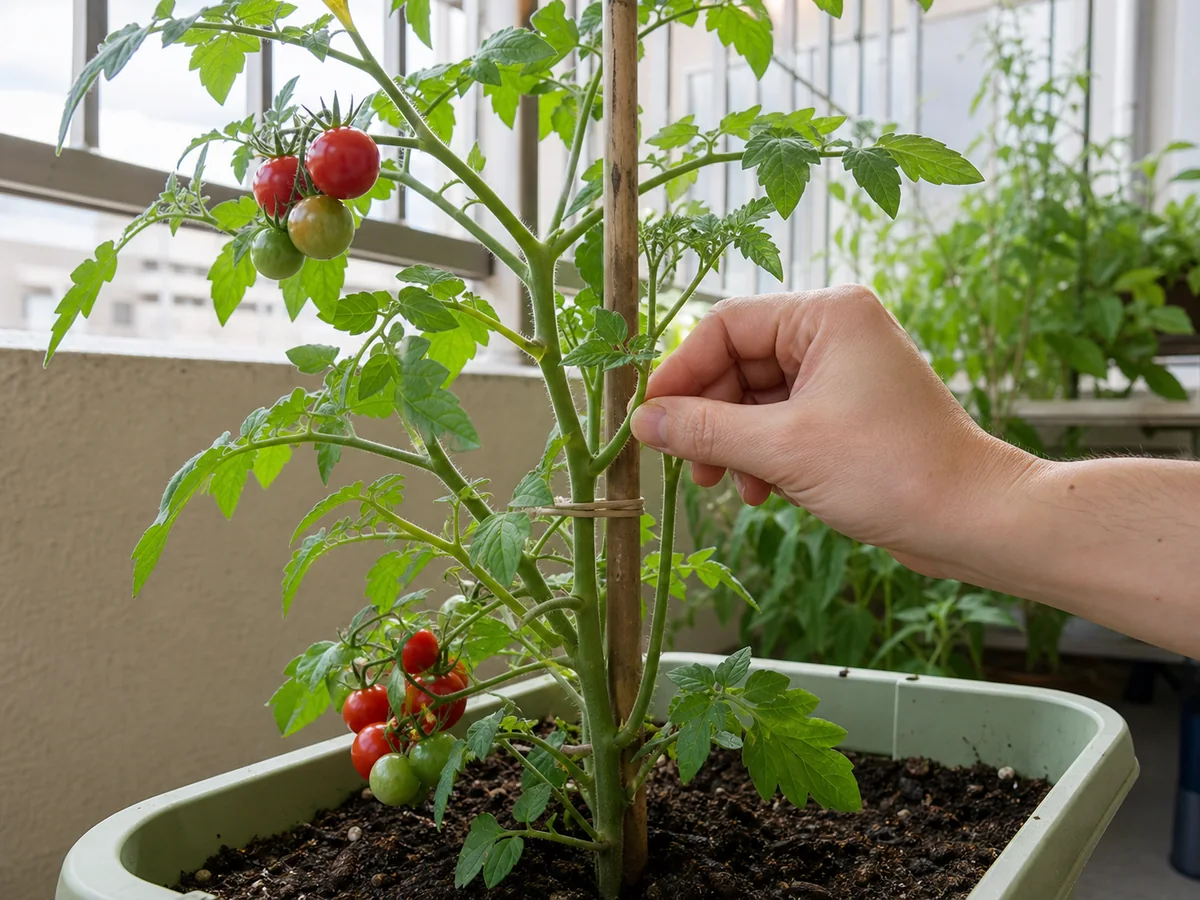 ミニトマトのわき芽かき
