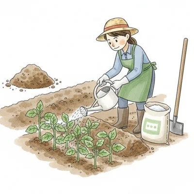 1回目土寄せ・追肥