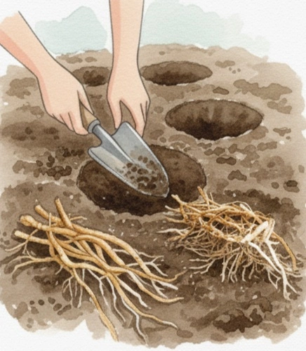 地下茎植付・土づくり