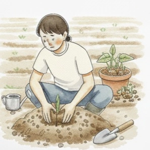 植え付け・覆土